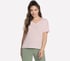Pima V-Neck Tee, WHITE / PINK, full
