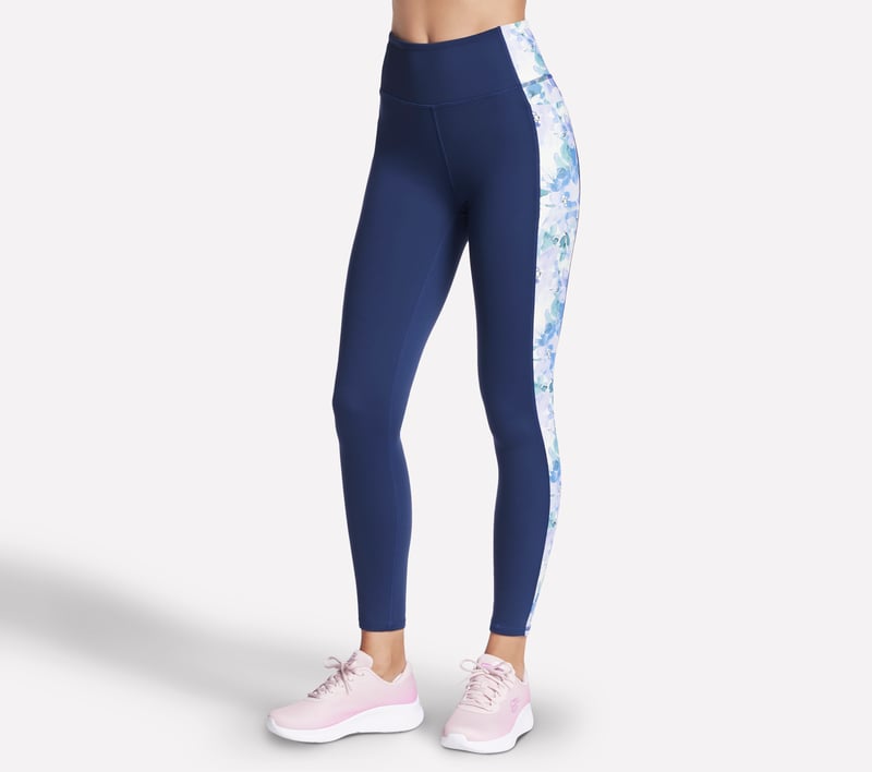 GO WALK Seascape Floral Full Length High-Waisted Legging, PURPLE / TURQUOISE, fullimage number 0