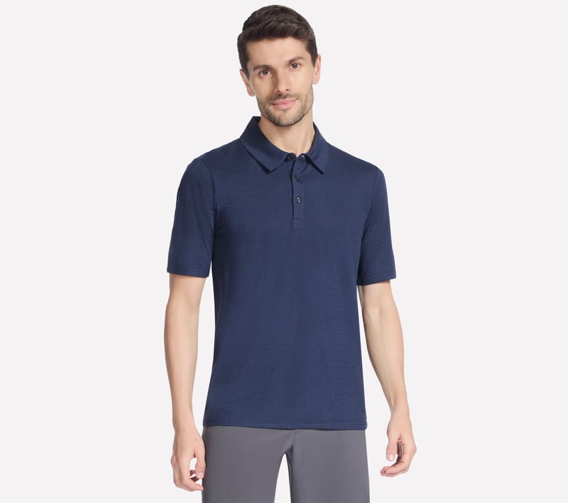 GO GOLF GO DRI All Day Stripe Polo, NAVY, fullimage number 0