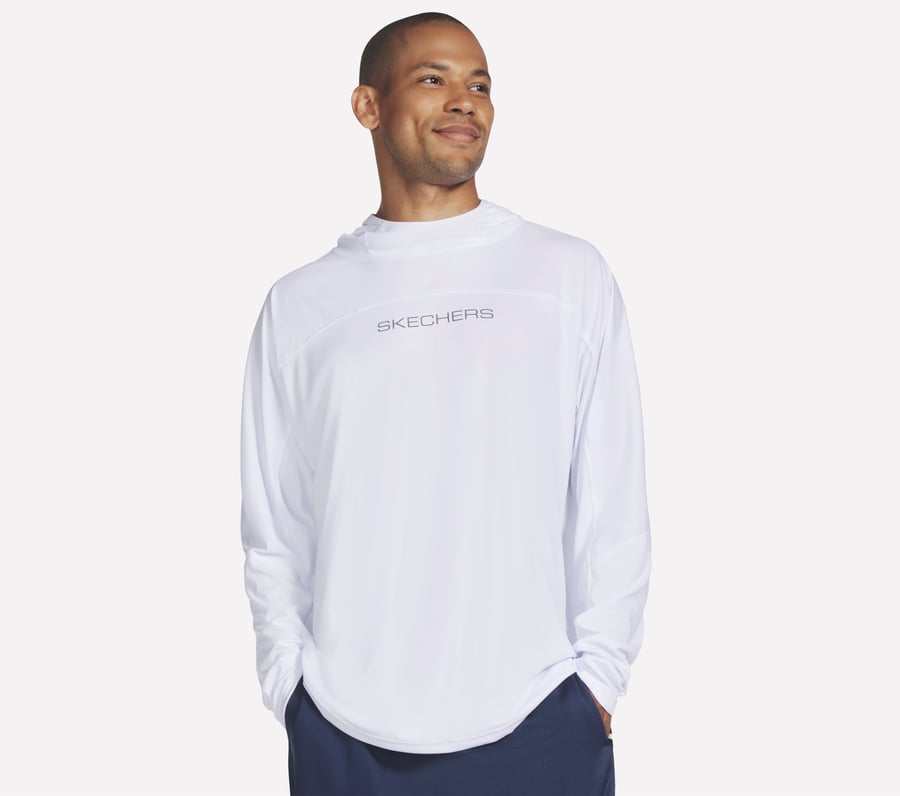 Hoops Long Sleeve Hoodie, BLANC, fullimage number 0