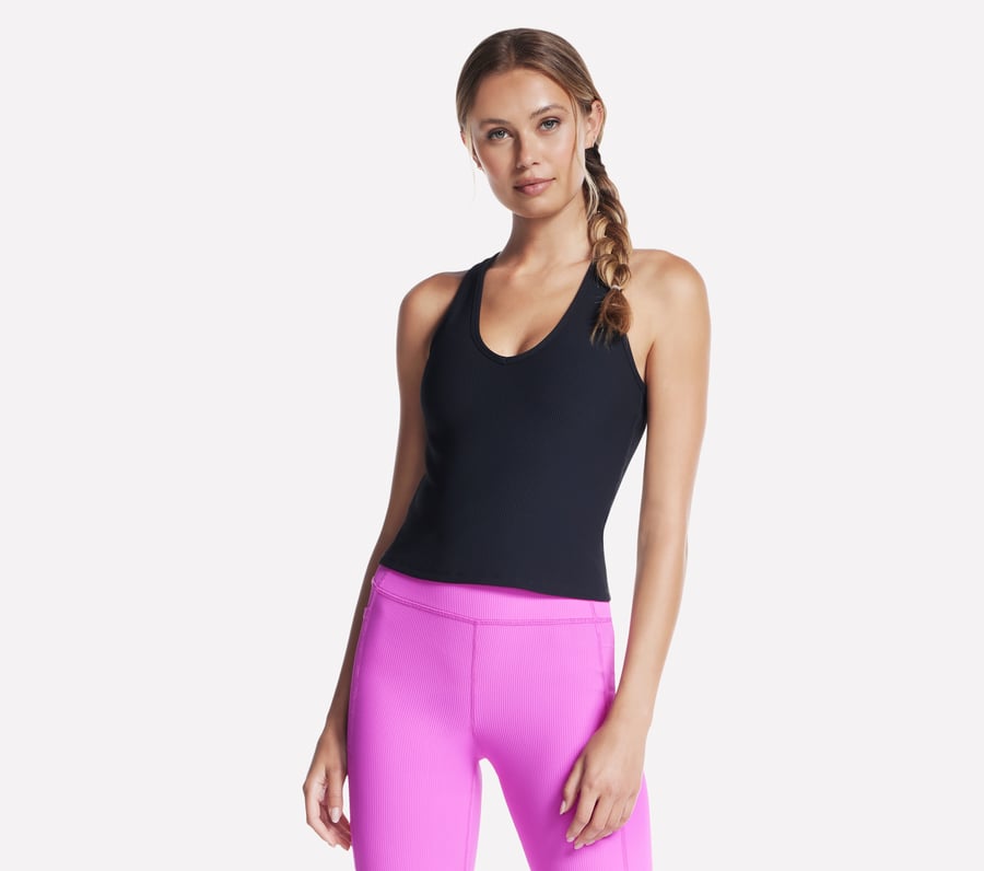 GO FLEX RIB V-Neck Tank, BLACK, fullimage number 0